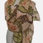 Leopard Luxe Peach Merino Wool Printed Scarf