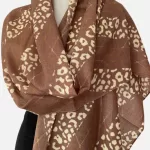 Wild Mocha Merino Wool Printed Scarf
