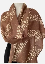 Wild Mocha Merino Wool Printed Scarf