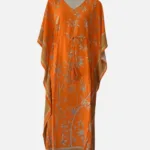 Bamboo Breeze Orange Kaftan Dress