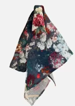 Midnight Floral Linen Tea Towels HAB-404