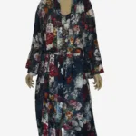 Crimson Reverie Silk Robe Jacket (Free Size) HAB-404