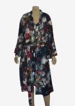 Crimson Reverie Silk Robe Jacket (Free Size) HAB-404
