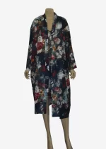 Crimson Reverie Silk Robe Jacket (Free Size) HAB-404 - Image 2
