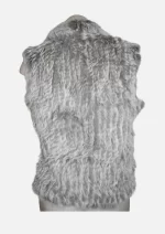 Rabbit Fur Rolled Collar Vest Natural Grey