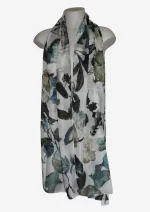 Ivory Meadow Silk Long Scarf FW-902