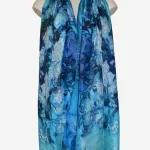 Blue Reverie Silk Long Scarf FW-924