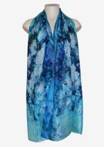 Blue Reverie Silk Long Scarf FW-924