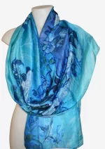 Blue Reverie Silk Long Scarf FW-924 - Image 2