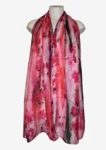 Pink Mirage Silk Long Scarf FW-927