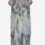 Mint Paisley Silk Long Scarf FW-929