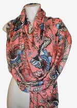 Coral Garden Silk Long Scarf FW-931 - Image 2