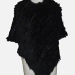 Rabbit Fur Ponchos (One Size) Black