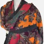 Cafe Paisley Merino Wool Printed Scarf