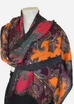 Cafe Paisley Merino Wool Printed Scarf