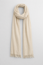 Beige - Silk Cashmere Wool Scarf