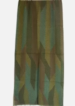 Emerald Grove Merino Wool Printed Scarf - Image 2