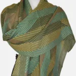 Emerald Grove Merino Wool Printed Scarf