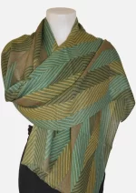 Emerald Grove Merino Wool Printed Scarf