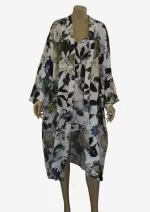 Ivory Medow Silk Robe Jacket (Free Size) HAB-02 - Image 2