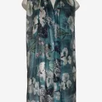 Blue Blossom Cascade Silk Long Scarf Kate-09