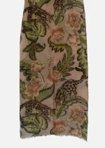 Leopard Luxe Peach Merino Wool Printed Scarf - Image 2