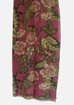 Leopard Luxe Ruby Pink Merino Wool Printed Scarf - Image 2