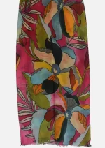Magenta Bloom Merino Wool Printed Scarf - Image 2
