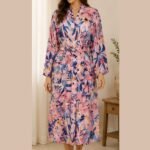 Salmon Botanical Garden Modal Robes (Free Size) HAB-03