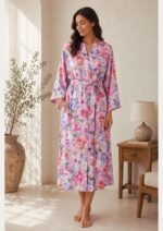 Pink Peony Garden Modal Robes (Free Size) HAB-04