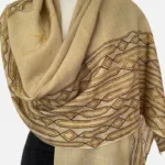 Sandstone Merino Wool Printed Scarf