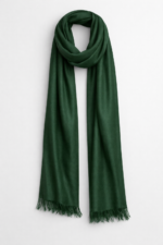 Green Silk Cashmere Wool Scarf