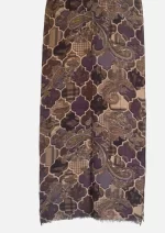 Dusky Plum Merino Wool Printed Scarf - Image 2