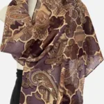 Dusky Plum Merino Wool Printed Scarf