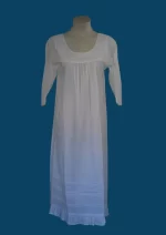 SN-276 White Cotton Embroidery Nightie - Image 2