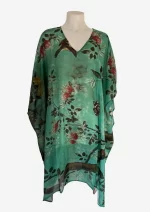 Jade Garden Silk Kaftan FW-905