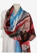 Skyline Bridge Silk Long Scarf FW-934 - Image 2