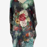 Midnight Floral Silk Kaftan FW-910