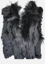 Rabbit Fur Vest Black - Image 2