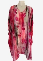 Pink Mirage Silk Kaftan FW-927 - Image 2