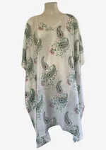 Mint Paisley Silk Kaftan FW-929