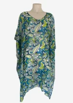 Aqua Garden Silk Kaftan FW-932