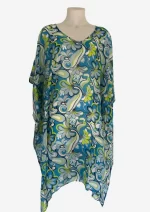 Aqua Garden Silk Kaftan FW-932 - Image 2