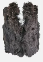 Rabbit Fur Vest Chocolate Brown - Image 2