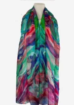 Opal Mirage Silk Long Scarf FW-923