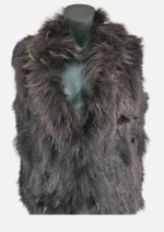 Rabbit Fur Vest Chocolate Brown