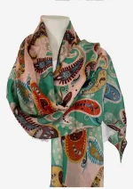 Pastel Paisley Silk Long Scarf FW-933 - Image 2