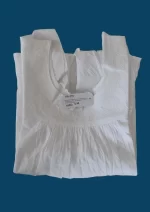SN-275 White Cotton Embroidery Nightie - Image 3