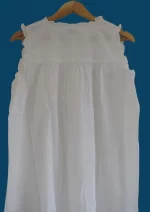 SN-130 White Cotton Embroidery Nightie - Image 3