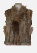 Rabbit Fur Vest Natural Brown - Image 2